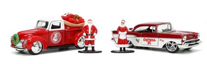 Imagem de Set com 2 Miniaturas Belair e Pickup Com Figuras Natal Jada 1/32