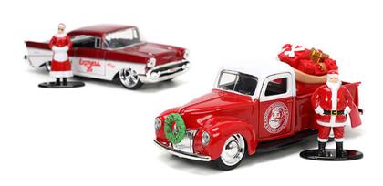 Imagem de Set com 2 Miniaturas Belair e Pickup Com Figuras Natal Jada 1/32