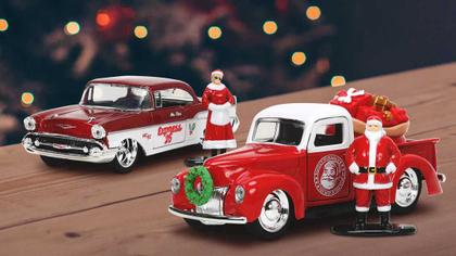 Imagem de Set com 2 Miniaturas Belair e Pickup Com Figuras Natal Jada 1/32