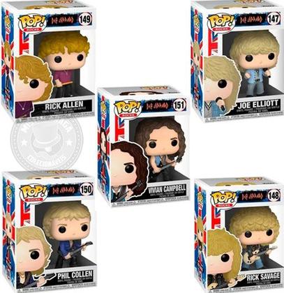 Imagem de Set Completo C/5 Funko Pop Rocks Banda Def Leppard