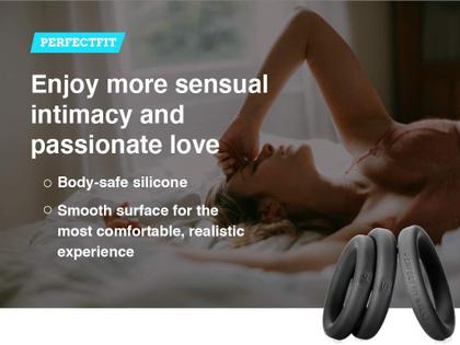 Imagem de Set de 2 anillos para pene Perfect Fit Xact-Fit de silicona, talla 13