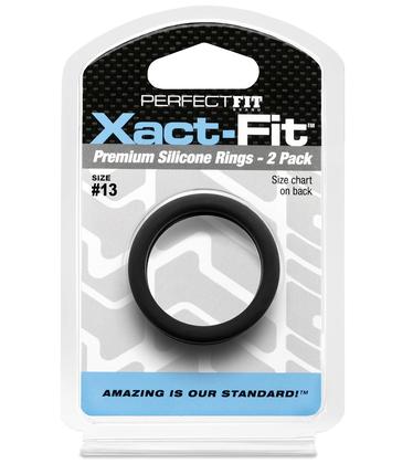 Imagem de Set de 2 anillos para pene Perfect Fit Xact-Fit de silicona, talla 13