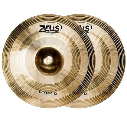 Imagem de Set pratos p/ bateria zeus hybrid set c liga b20 14" 16" 20" c/ bag