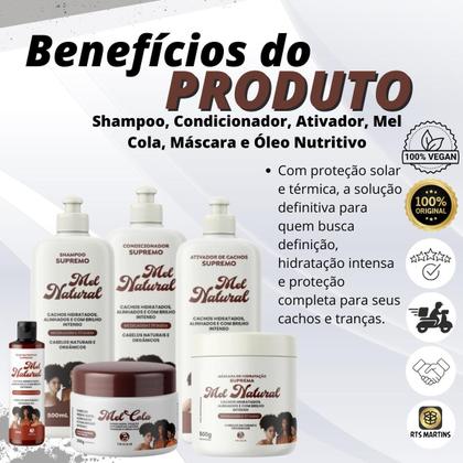 Imagem de Sh 500ml+Cond 500ml+Mask 500ml+Ativ 500ml+Mel Cola 250g+Óleo