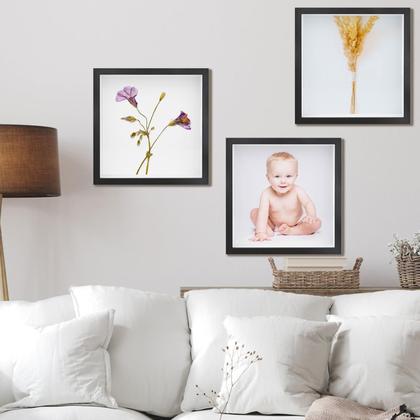 Imagem de Shadow Box Frame IWOLOMI, madeira de 10 x 10 cm com capa de acrílico, pacote com 4