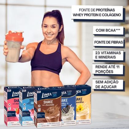 Imagem de Shake Linea com BCAA / Whey Protein e Colágeno Sabor Morango 330g 