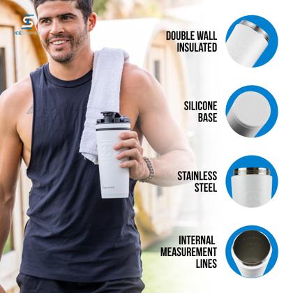 Imagem de Shaker Bottle Ice Shaker Ice Shaker Isolado em Aço Inoxidável 770mL