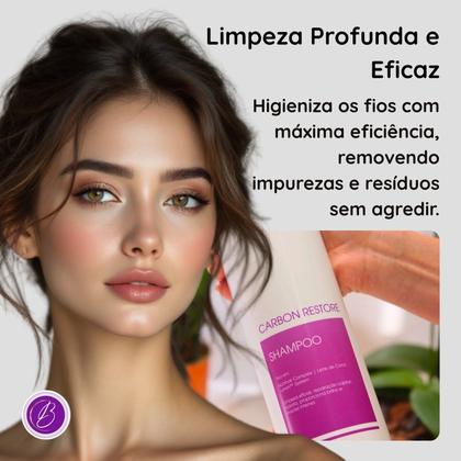 Imagem de Shampoo 1 litro Carbon Restore: Reconstrução e Hidratação Profunda  Shed Professional
