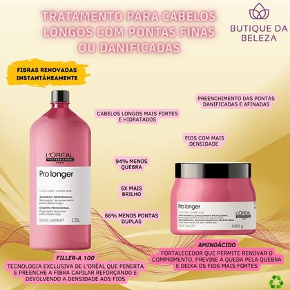 Imagem de Shampoo 1,5L e Máscara 500g Loreal Pro Longer