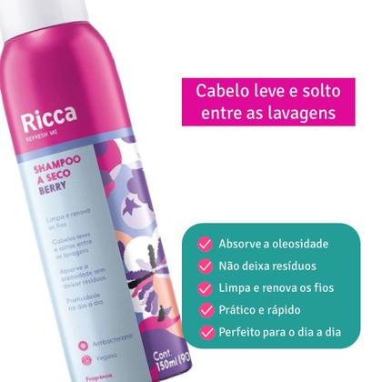 Imagem de Shampoo a Seco Berries Shakeberry Antioleosidade Ricca 150ml