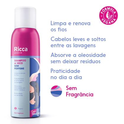 Imagem de Shampoo a Seco Neutro Sem Perfume Antioleosidade Ricca 150ml