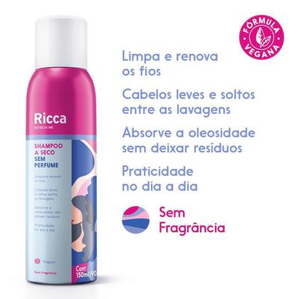 Imagem de Shampoo A Seco Sem Perfume Ricca 150ml 9213