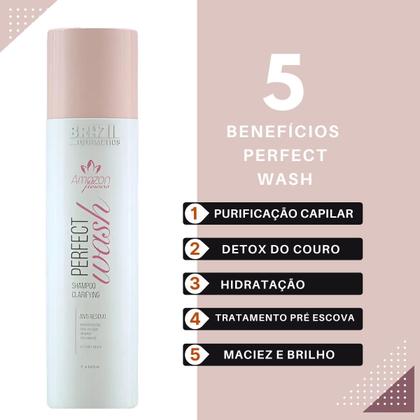 Imagem de Shampoo anti residuos amazon flowers tratamento e terapia pre escova progressiva 1lt