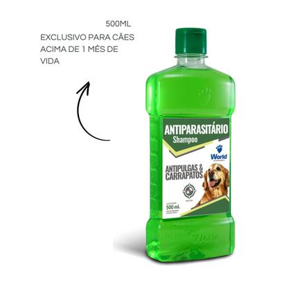 Imagem de Shampoo Antipulgas Carrapatos Cães World 500ml