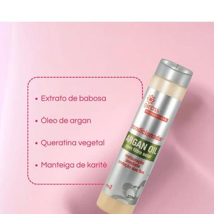 Imagem de Shampoo Argan 320ml pH 5,0 Sem Sal com filtro solar e Condicionador Argan 320ml pH 4,0 Girass
