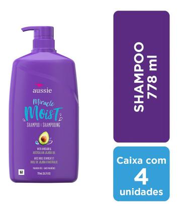 Imagem de Shampoo Aussie Miracle Moist 778 Ml - Caixa 4 Unidades
