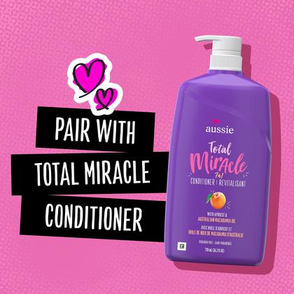 Imagem de Shampoo Aussie Total Miracle com óleo de damasco e macadâmia 770mL