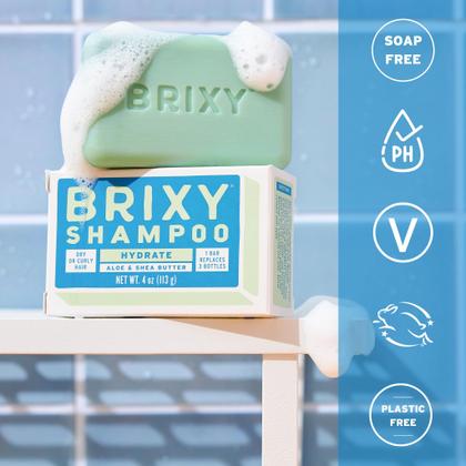 Imagem de Shampoo Bar BRIXY Hydrating para cabelos secos ou encaracolados com aloe e karité