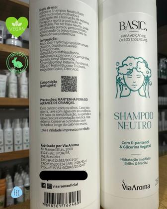 Imagem de Shampoo Basic Neutro Via Aroma 250ml Aromaterapia