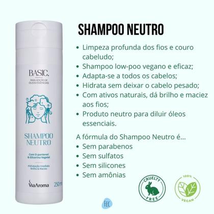Imagem de Shampoo Basic Neutro Via Aroma 250ml Aromaterapia