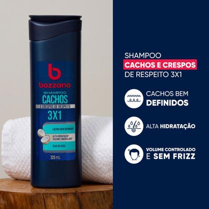 Imagem de Shampoo Bozzano Cachos e Crespos 3 x 1 Óleo de Coco 325ml