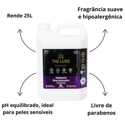 Imagem de Shampoo Branqueador Para Banho e Tosa Pet Shop 5L Rende 25L