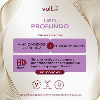Imagem de Shampoo Cabelos Lisos Anti Frizz Liso Profundo 350ml Vult