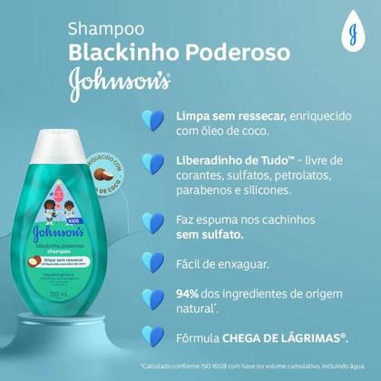 Imagem de Shampoo Cachos Blackinho Poderoso Johnsons Baby 200ml