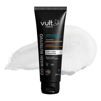 Imagem de Shampoo Co Wash Nutritivo Cabelos Ondulados Cacheados e Crespos 250ml Vult