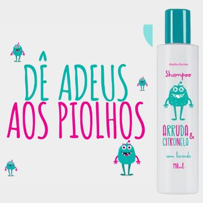 Imagem de Shampoo Com Lavanda ARRUDA E CITRONELA Infantil Contra Piolhos Lêndeas Coceira Abelha Rainha REF2000