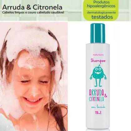 Imagem de Shampoo Com Lavanda ARRUDA E CITRONELA Infantil Contra Piolhos Lêndeas Coceira Abelha Rainha REF2000