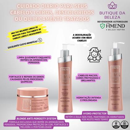 Imagem de Shampoo Cond e Máscara Amend Luxe Creations Blonde Care - Revitalização Danificados Por Química
