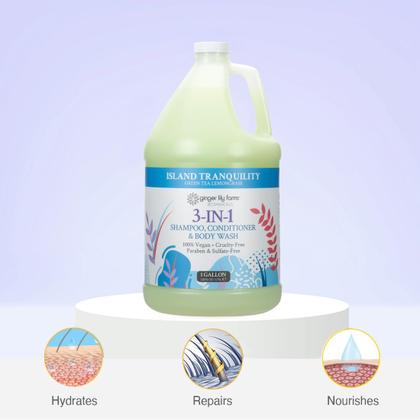 Imagem de Shampoo, condicionador e sabonete líquido 3 em 1 Ginger Lily 3,78 L