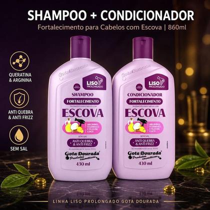 Imagem de Shampoo + Condicionador Gota Dourada Cabelos Com Escova