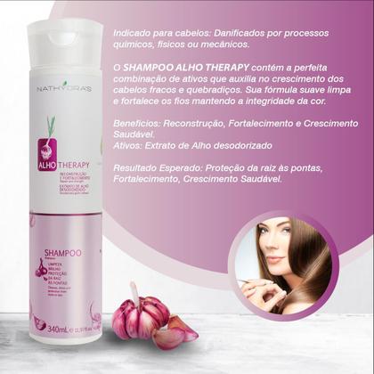 Imagem de Shampoo De Alho Desodorizado Fortificante 340ml Nathydra's