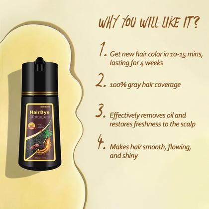 Imagem de Shampoo de tintura de cabelo Agthyuve Light Brown 500mL 3 em 1 para homens e mulheres