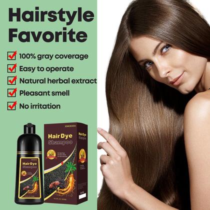 Imagem de Shampoo de tintura de cabelo Onilyua Dark Brown 500mL com cobertura 100% cinza