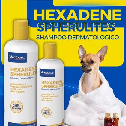 Imagem de Shampoo Dermatológico Hexadene Spherulites 500ml Virbac para Cães e Gatos