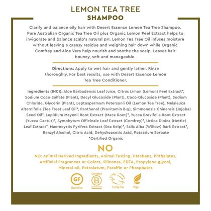 Imagem de Shampoo Desert Essence Lemon Tea Tree 240 mL com raiz de maca