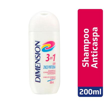 Imagem de Shampoo Dimension 3 Em 1 Cabelos Normais A Secos 200 Ml