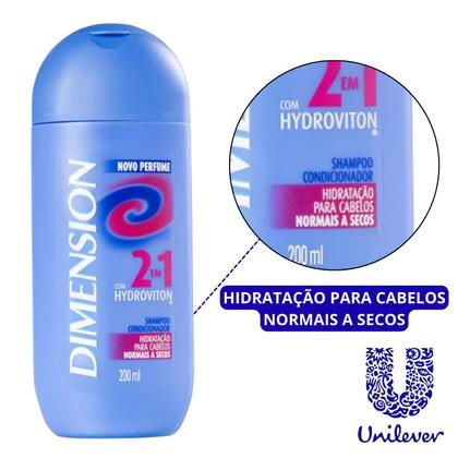Imagem de Shampoo Dimension Cabelos Secos 2 em 1 200 ml