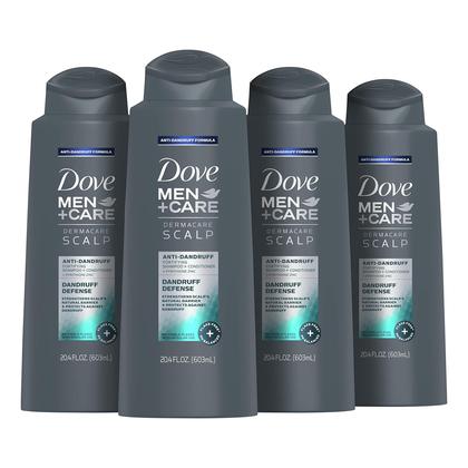 Imagem de Shampoo e condicionador DOVE MEN + CARE Dandruff 600 ml, pacote com 4 unidades