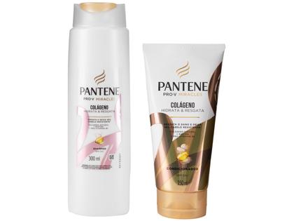 Shampoo e Condicionador Pantene Hidrata & Resgata - Colágeno Imagem de Shampoo e Condicionador Pantene Hidrata & Resgata