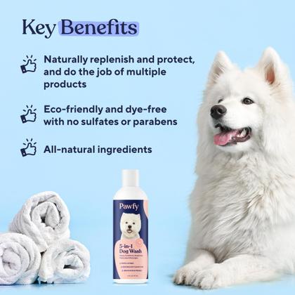 Imagem de Shampoo e condicionador para cães Pawfy Itchy Skin Relief 5 em 1