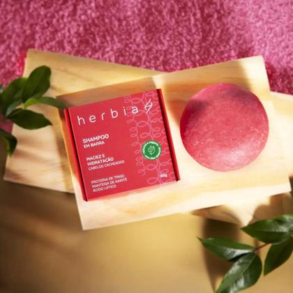 Imagem de Shampoo em Barra para Cabelos Cacheados Herbia  Natural e Vegano  80g