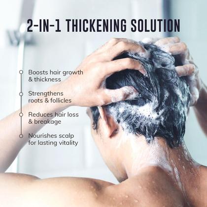 Imagem de Shampoo Fortalecedor e Anti-Queda com Bloqueador de DHT para Crescimento Capilar Masculino - Shampoo e Condicionador 2 em 1 com Biotina, Saw Palmetto e Alecrim para Cabelos Mais Cheios, Sem Sulfato, 300 ml