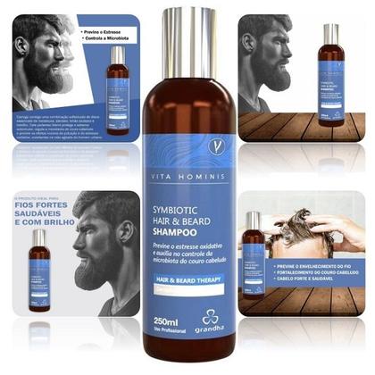 Imagem de Shampoo Grandha Symbiotic Para Cabelo e Barba Vita Hominis 250ml