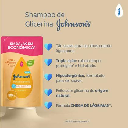 Imagem de Shampoo Infantil Johnson's Baby Refil Tradicional 180ml