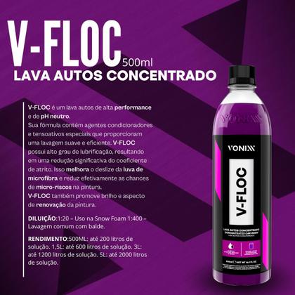 Imagem de Shampoo Lava Autos Neutro Detergente Concentrado Automotivo VFloc Vonixx