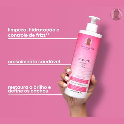 Imagem de Shampoo Low Poo Cabelos  Cachos Crespos 500ml Encaracolados